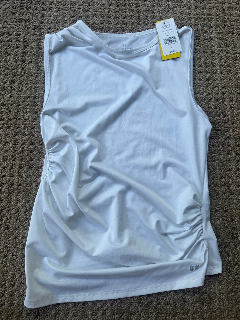 EleVen by Venus Williams White Fallen Petals Athletic Tank